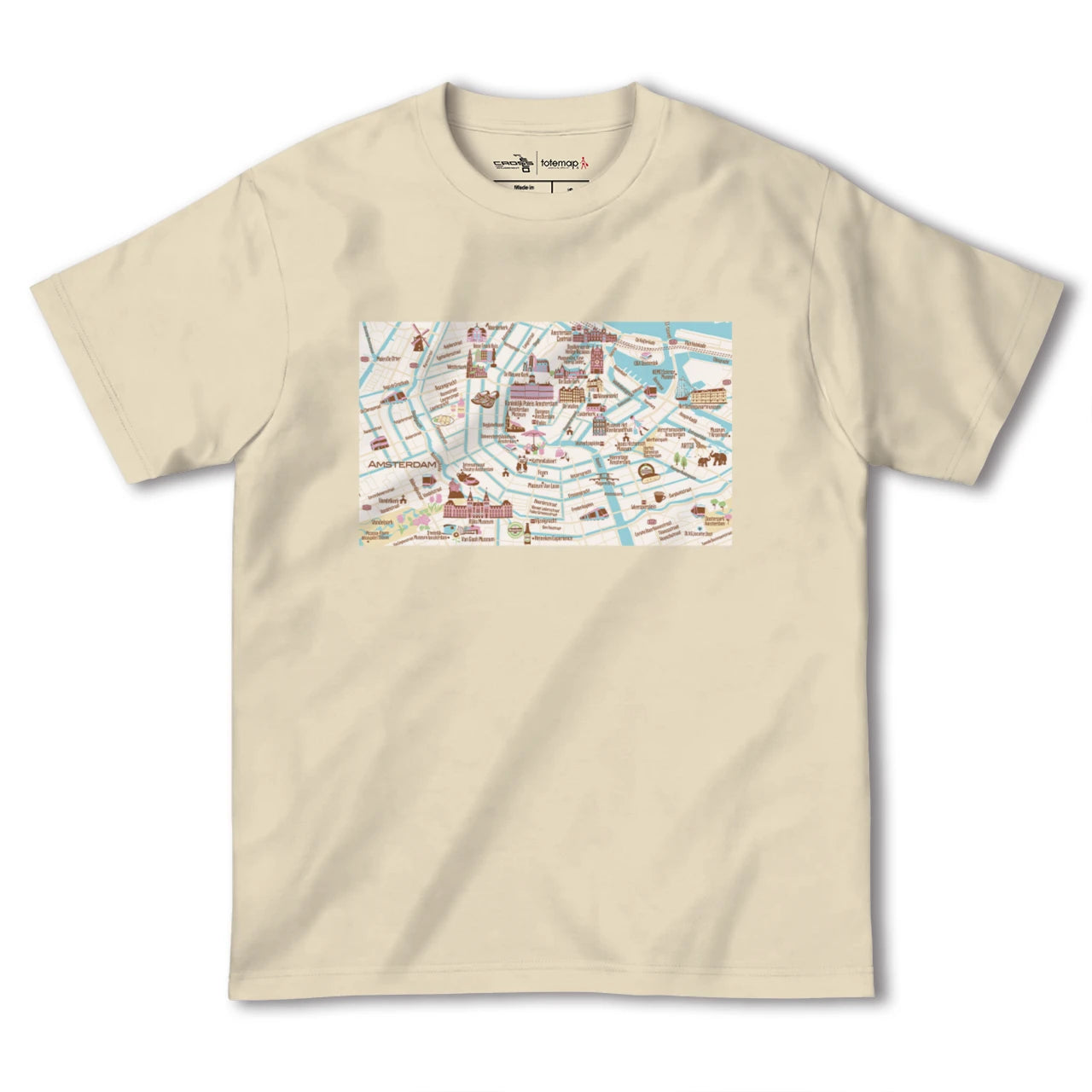 【アムステルダム(イラスト)(オランダ)】イラストマップTシャツ