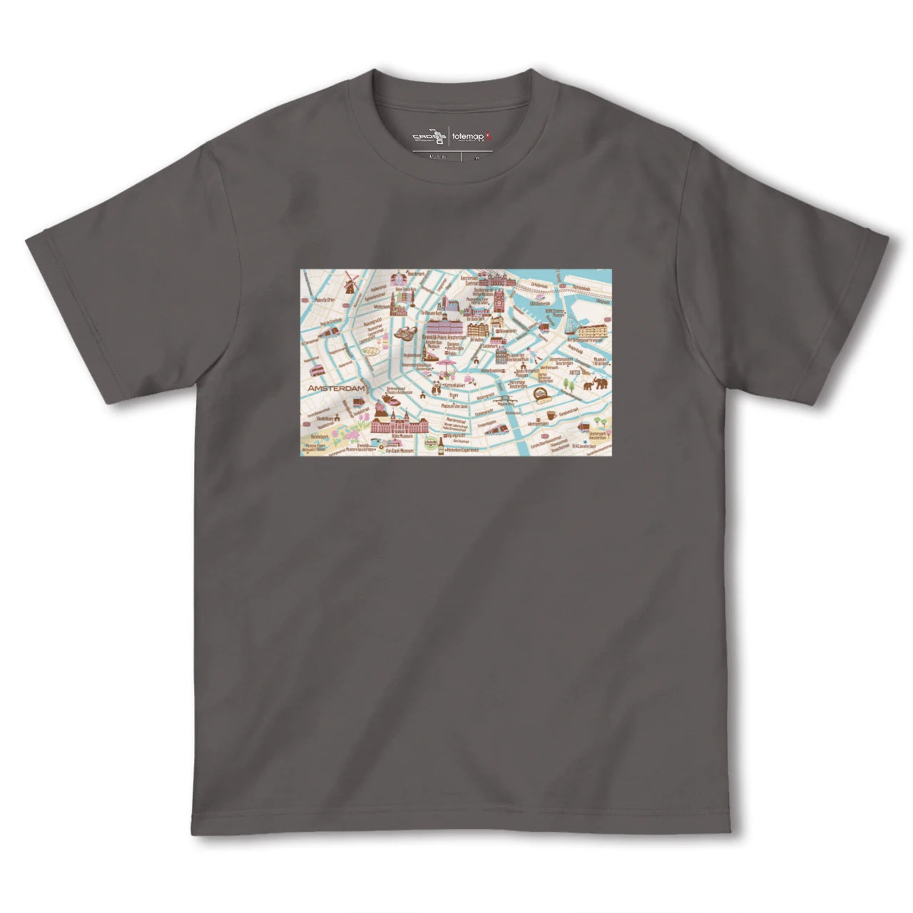 【アムステルダム(イラスト)(オランダ)】イラストマップTシャツ