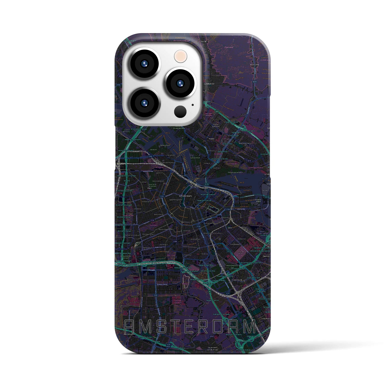 【アムステルダム(オランダ)】地図柄iPhoneケース(バックカバータイプ)