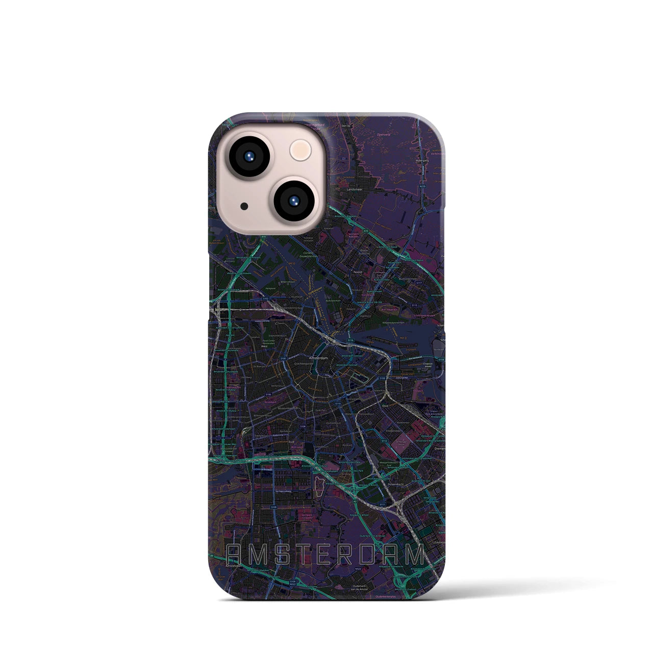 【アムステルダム(オランダ)】地図柄iPhoneケース(バックカバータイプ)