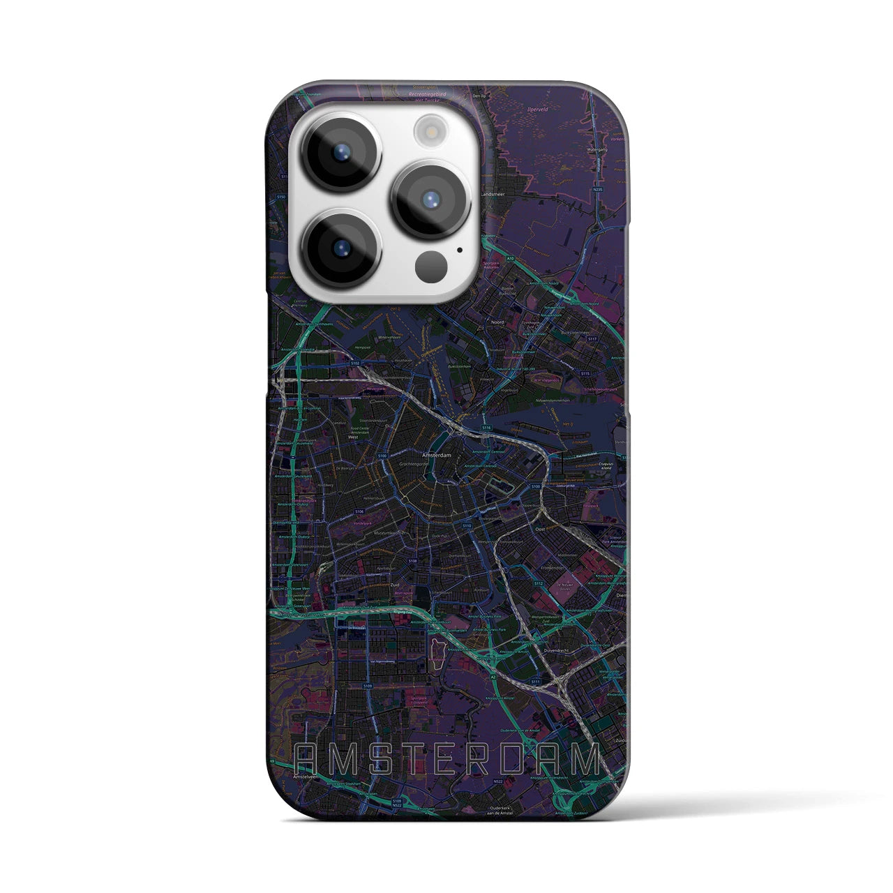 【アムステルダム(オランダ)】地図柄iPhoneケース(バックカバータイプ)