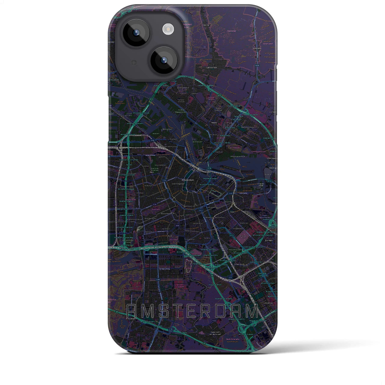 【アムステルダム(オランダ)】地図柄iPhoneケース(バックカバータイプ)