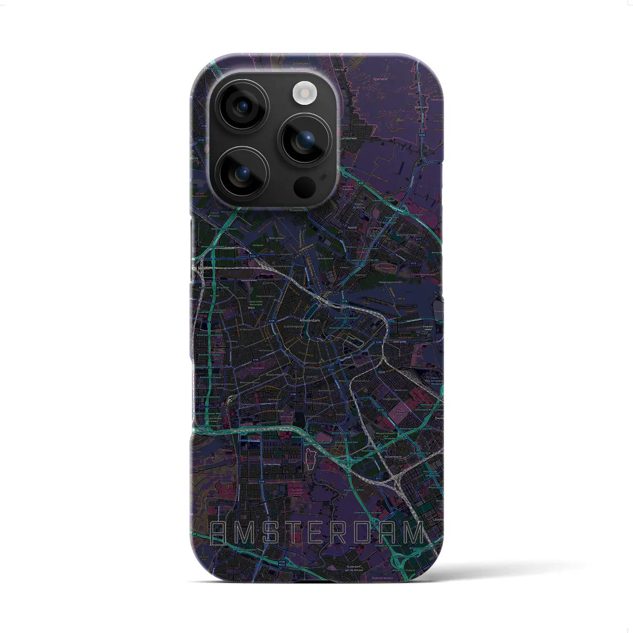 【アムステルダム(オランダ)】地図柄iPhoneケース(バックカバータイプ)