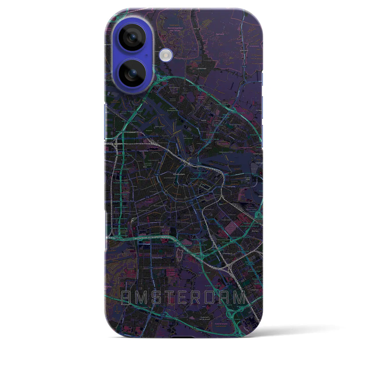 【アムステルダム(オランダ)】地図柄iPhoneケース(バックカバータイプ)