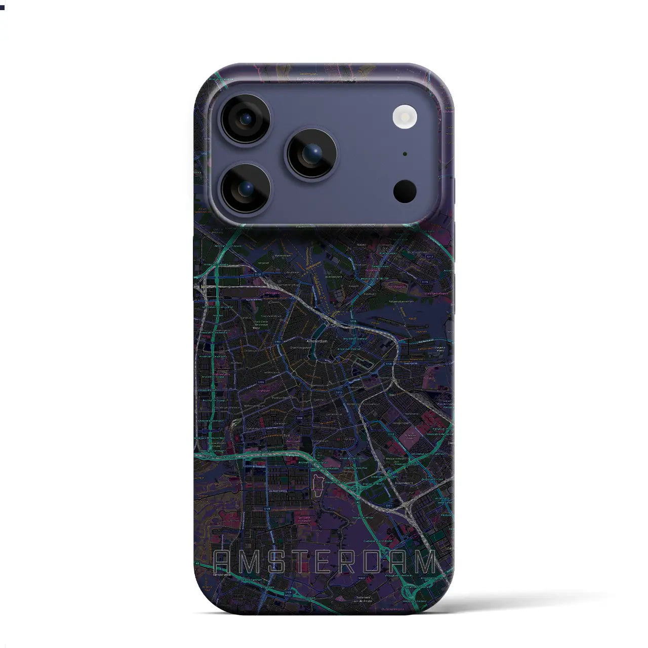 【アムステルダム(オランダ)】地図柄iPhoneケース(バックカバータイプ)