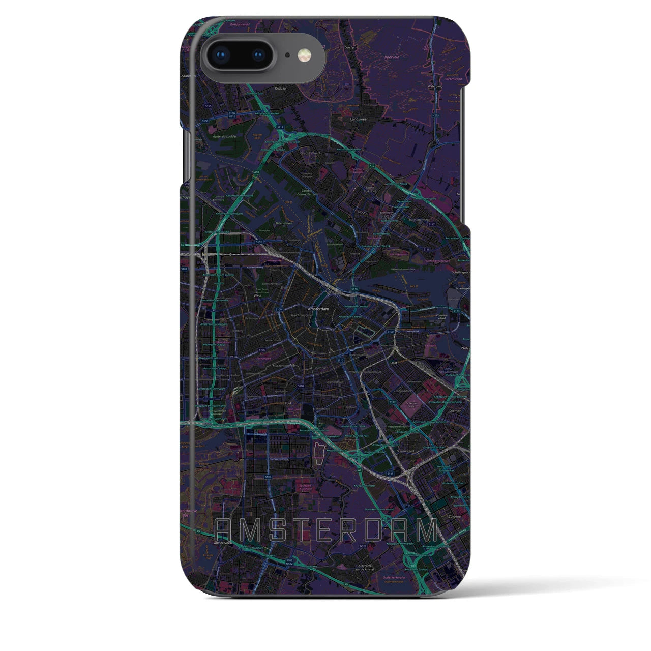 【アムステルダム(オランダ)】地図柄iPhoneケース(バックカバータイプ)