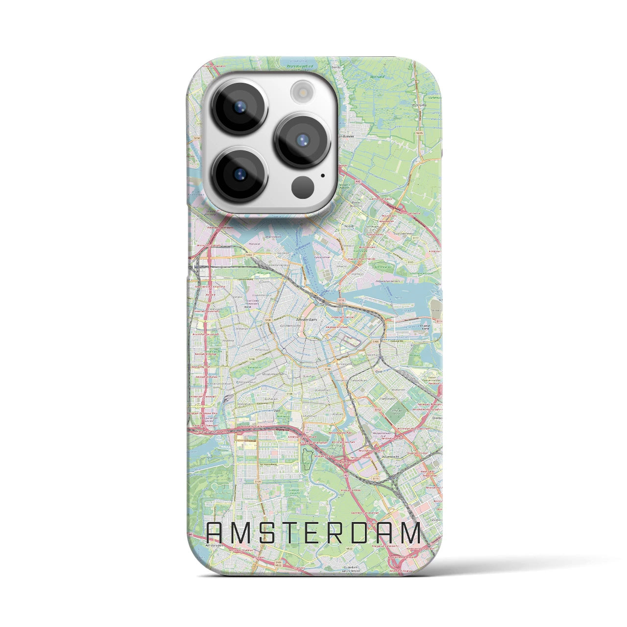 【アムステルダム(オランダ)】地図柄iPhoneケース(バックカバータイプ)