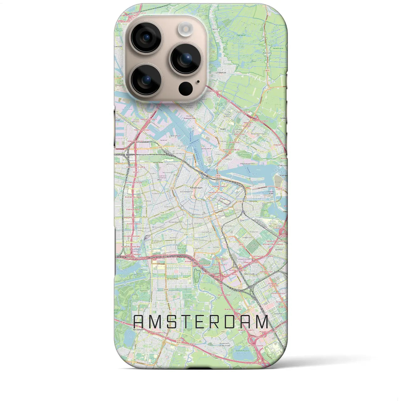 【アムステルダム(オランダ)】地図柄iPhoneケース(バックカバータイプ)