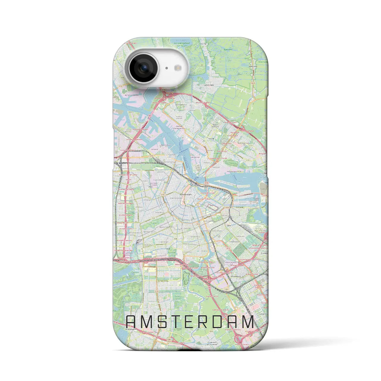 【アムステルダム(オランダ)】地図柄iPhoneケース(バックカバータイプ)