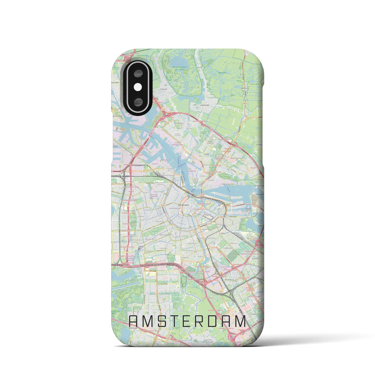 【アムステルダム(オランダ)】地図柄iPhoneケース(バックカバータイプ)
