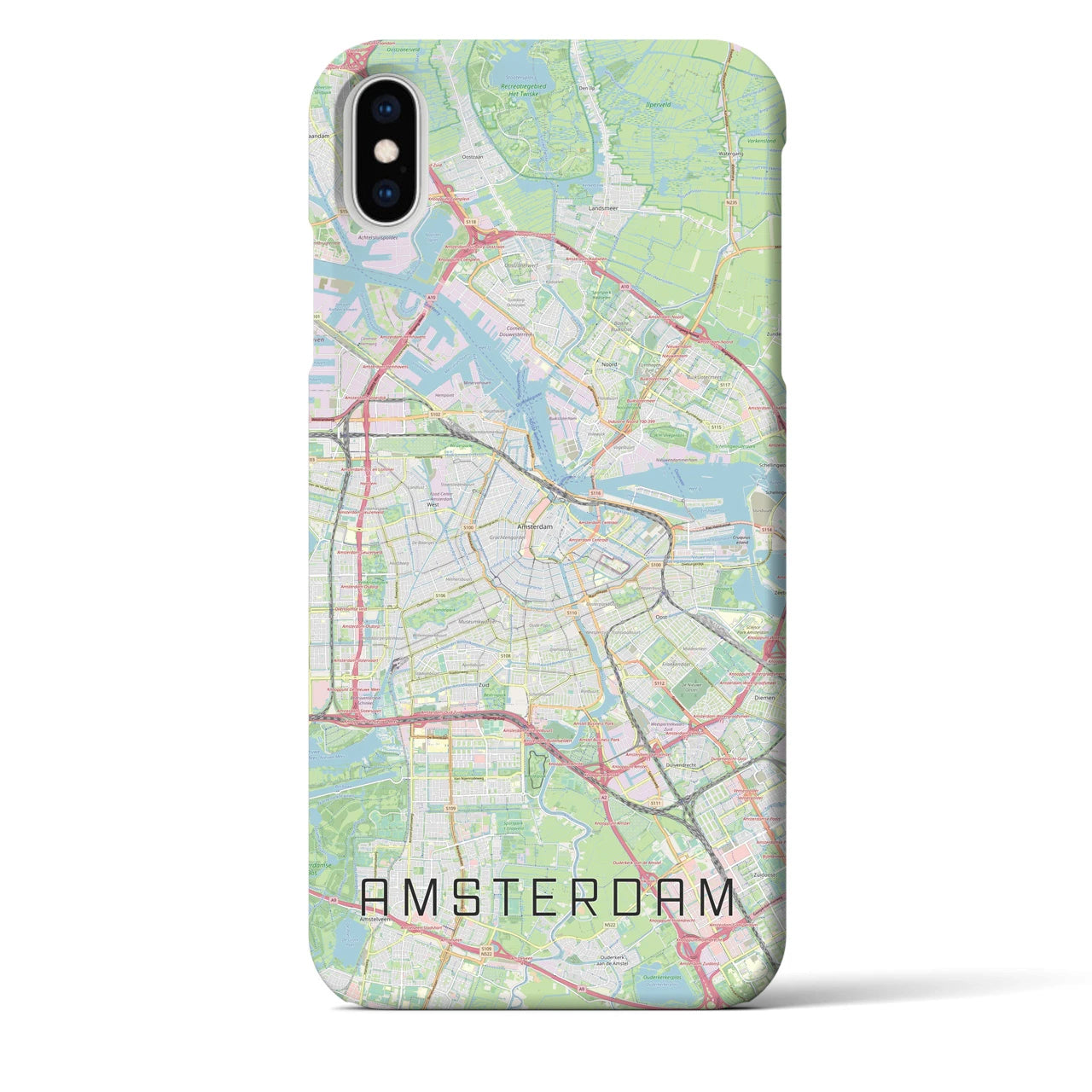【アムステルダム(オランダ)】地図柄iPhoneケース(バックカバータイプ)