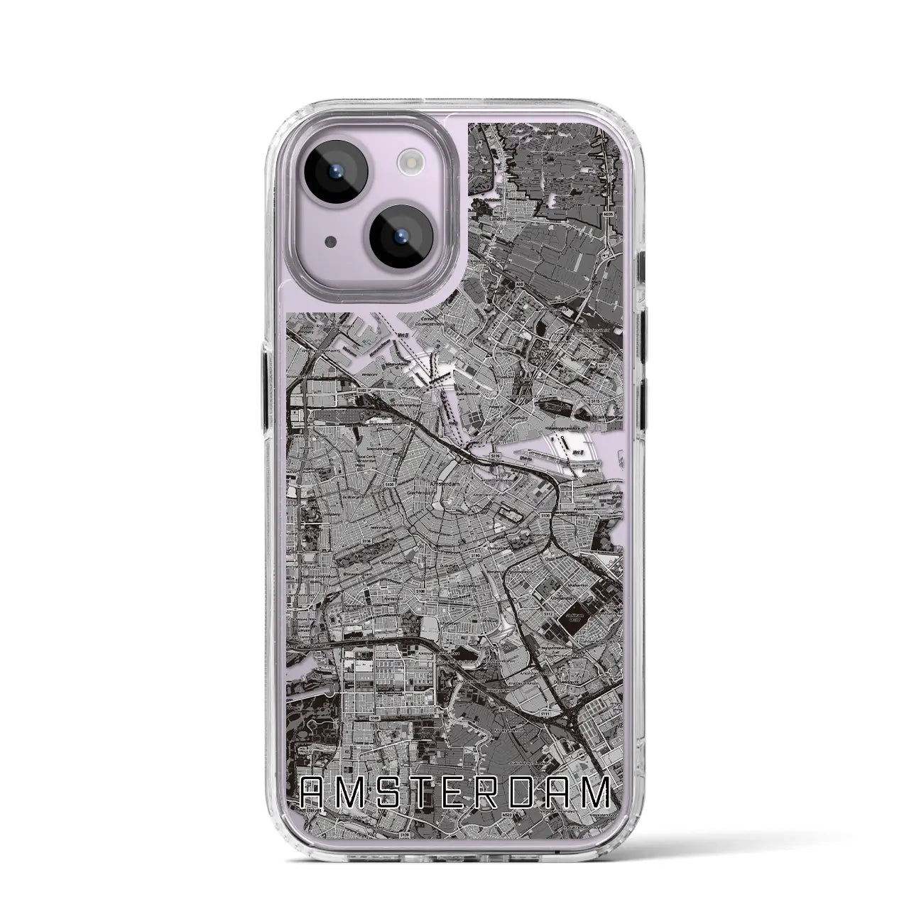 【アムステルダム(オランダ)】地図柄iPhoneケース(MagSafeタイプ)