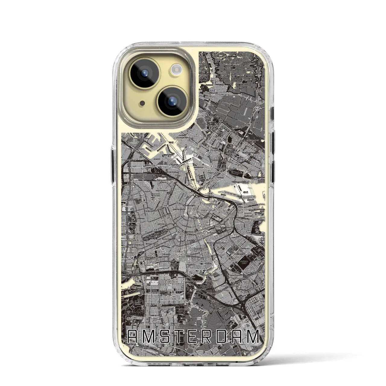 【アムステルダム(オランダ)】地図柄iPhoneケース(MagSafeタイプ)