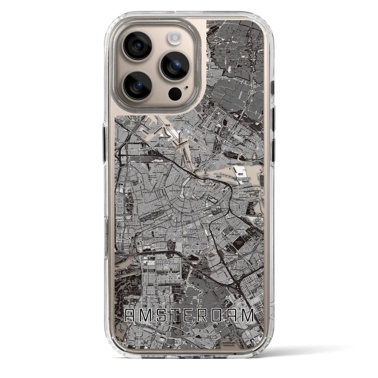 【アムステルダム(オランダ)】地図柄iPhoneケース(MagSafeタイプ)