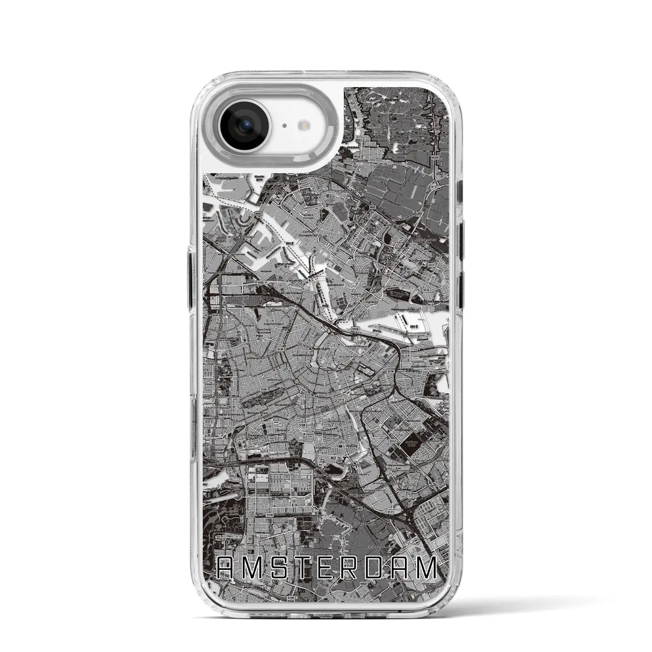 【アムステルダム(オランダ)】地図柄iPhoneケース(MagSafeタイプ)