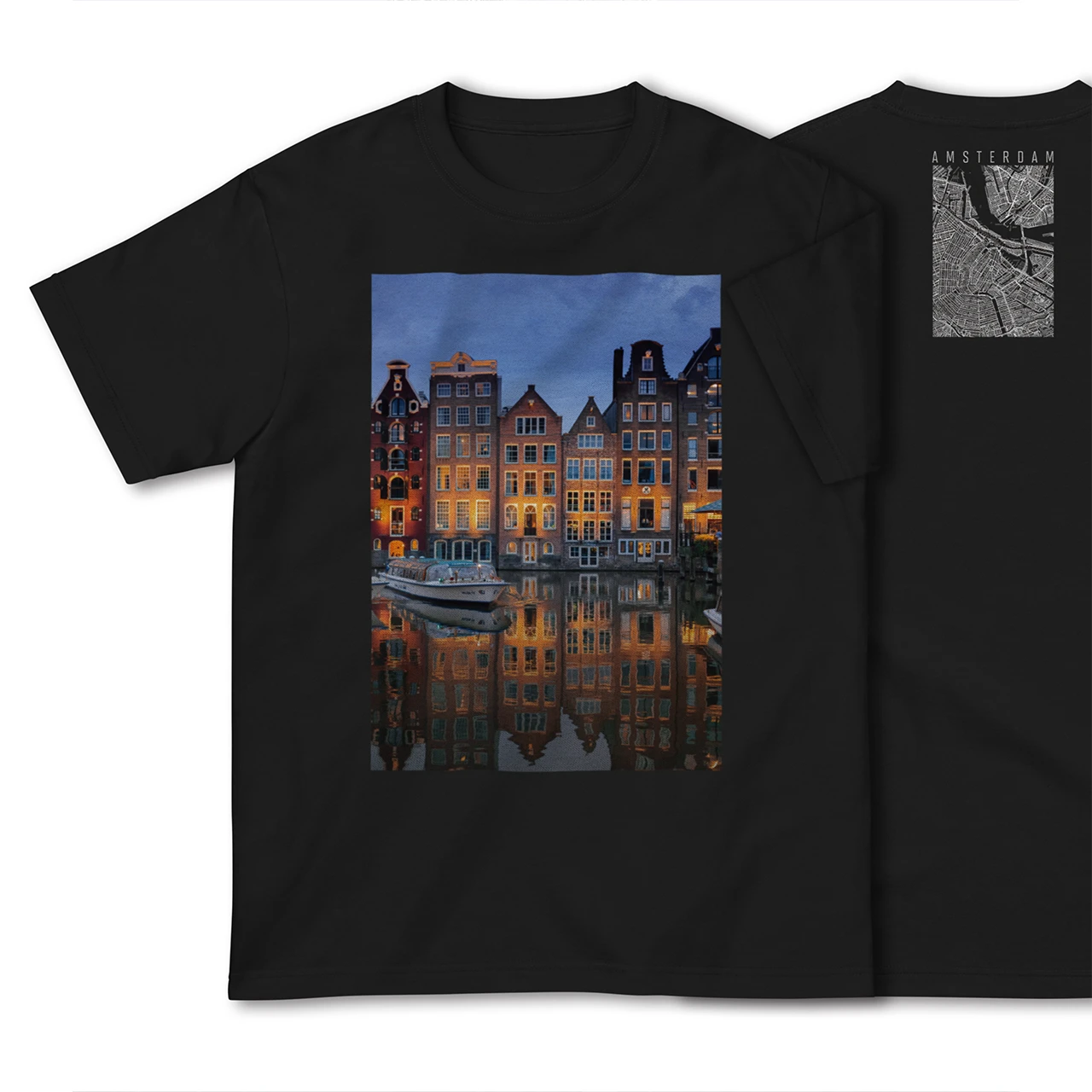 【アムステルダム(オランダ)】Map World ハイクオリティTシャツ