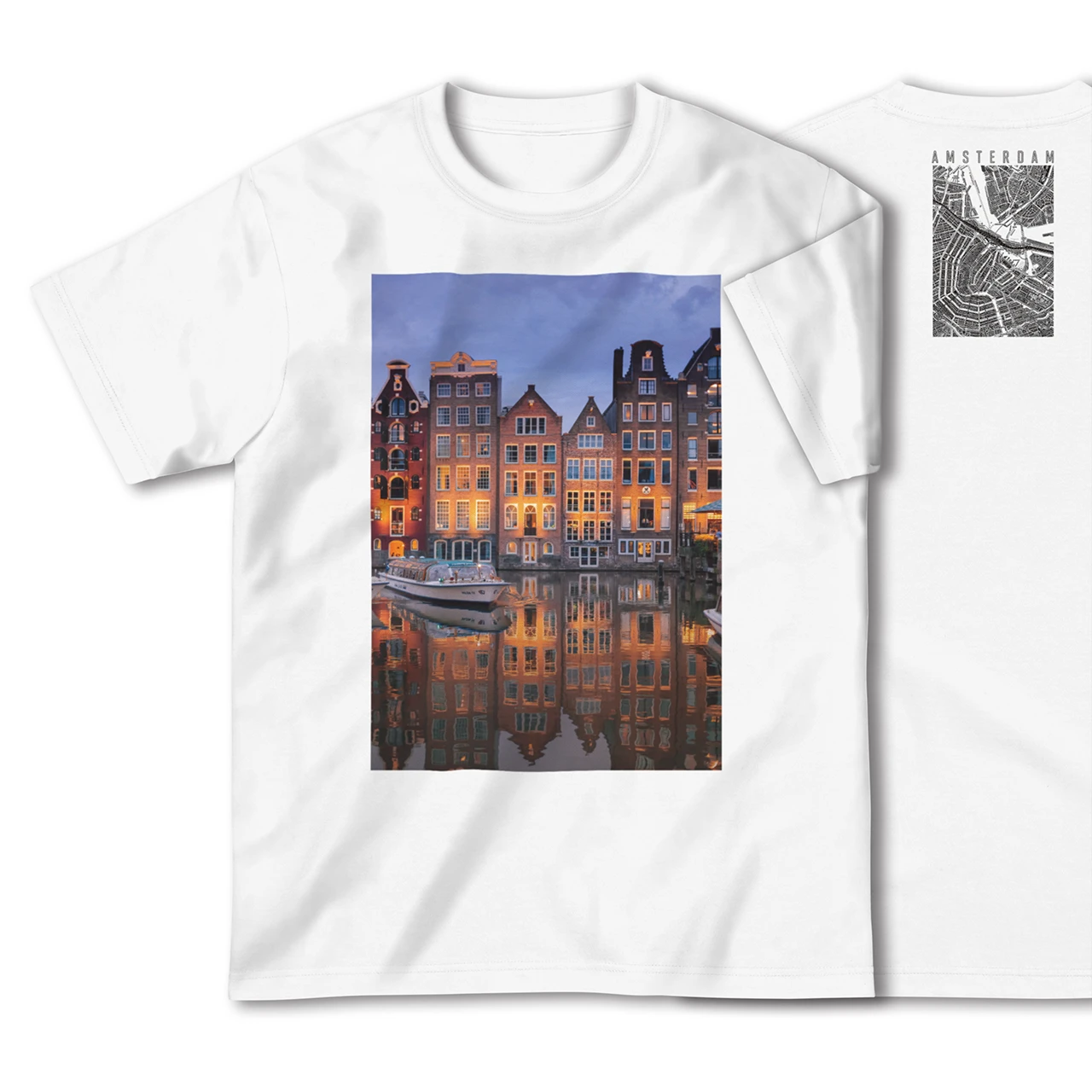 【アムステルダム(オランダ)】Map World ハイクオリティTシャツ