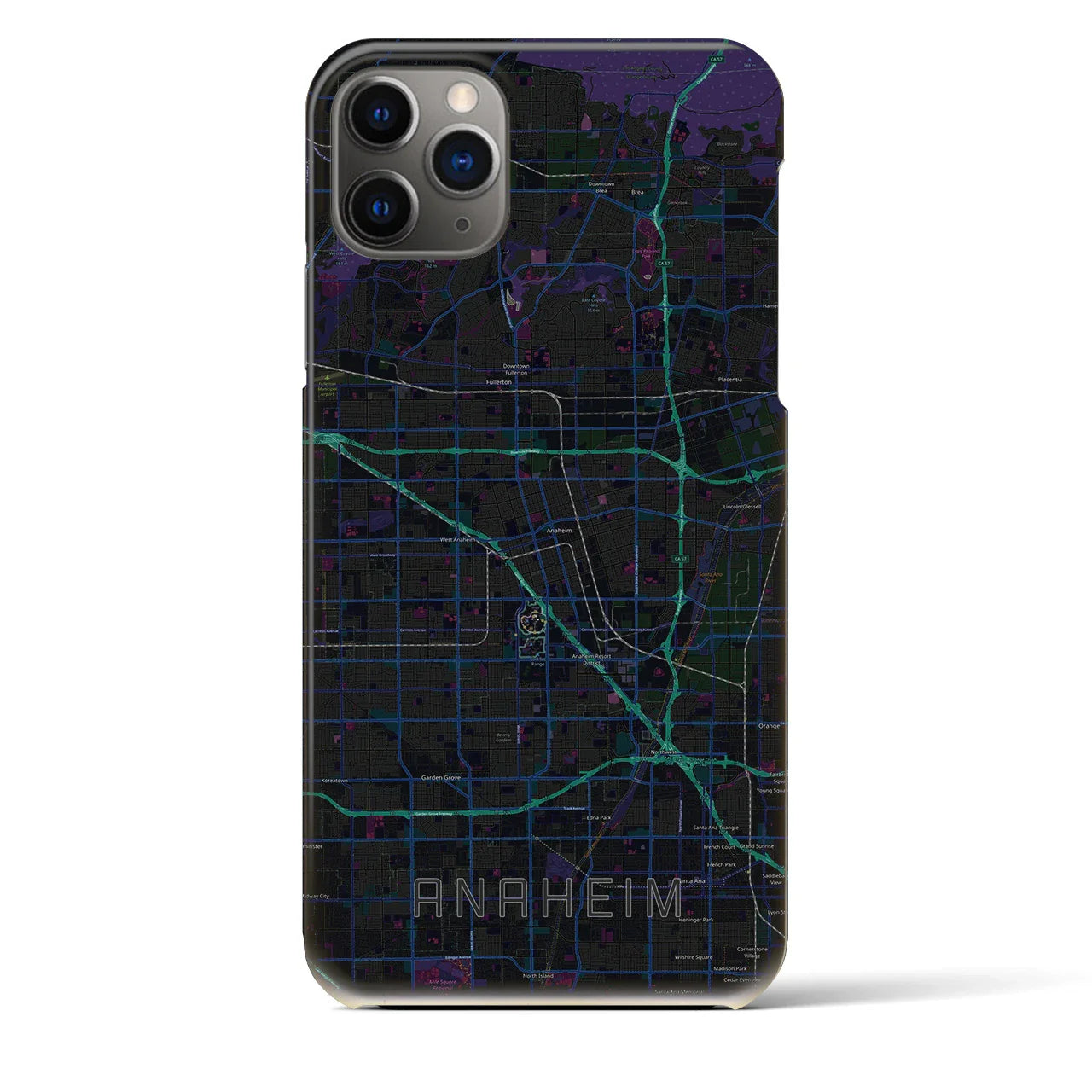 【アナハイム(アメリカ)】地図柄iPhoneケース(バックカバータイプ)
