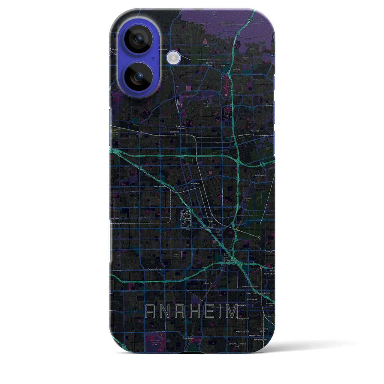 【アナハイム(アメリカ)】地図柄iPhoneケース(バックカバータイプ)