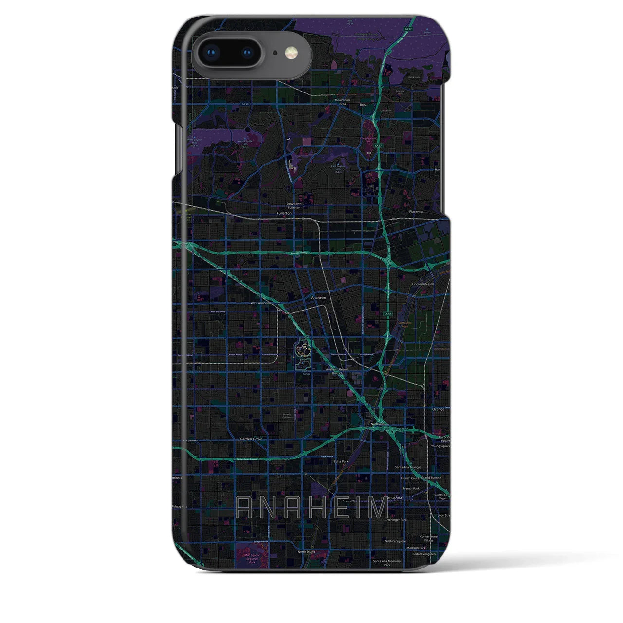 【アナハイム(アメリカ)】地図柄iPhoneケース(バックカバータイプ)