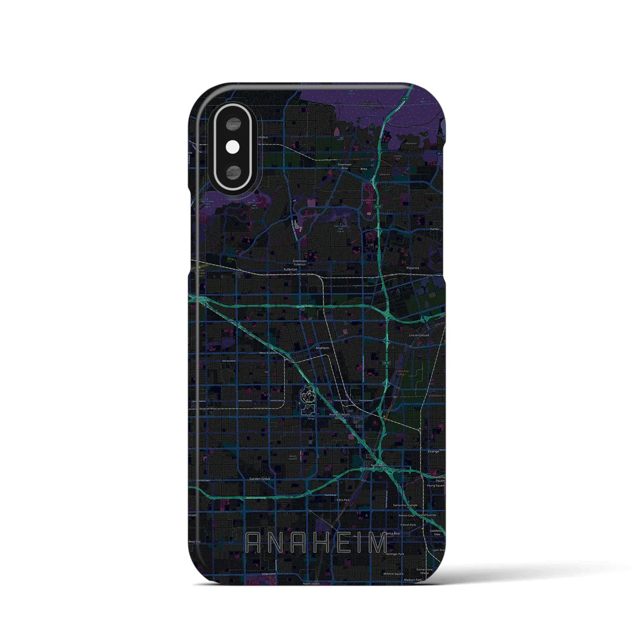 【アナハイム(アメリカ)】地図柄iPhoneケース(バックカバータイプ)