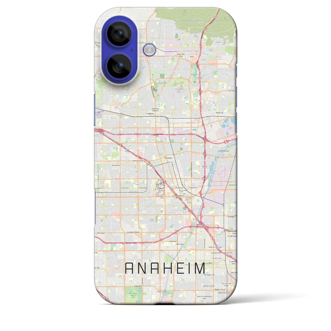 【アナハイム(アメリカ)】地図柄iPhoneケース(バックカバータイプ)ブラック・iPhone 16 Pro Max 用
