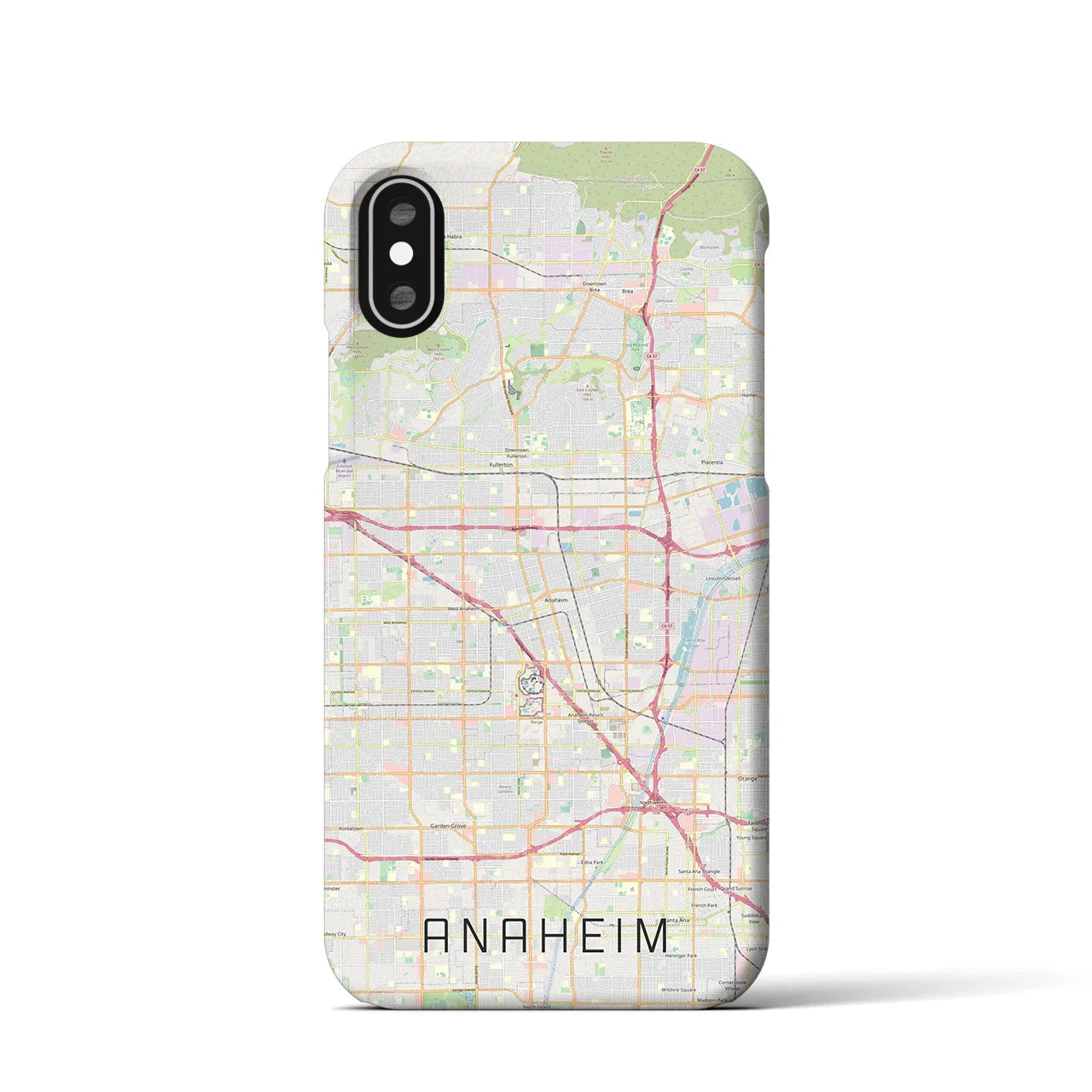 【アナハイム(アメリカ)】地図柄iPhoneケース(バックカバータイプ)