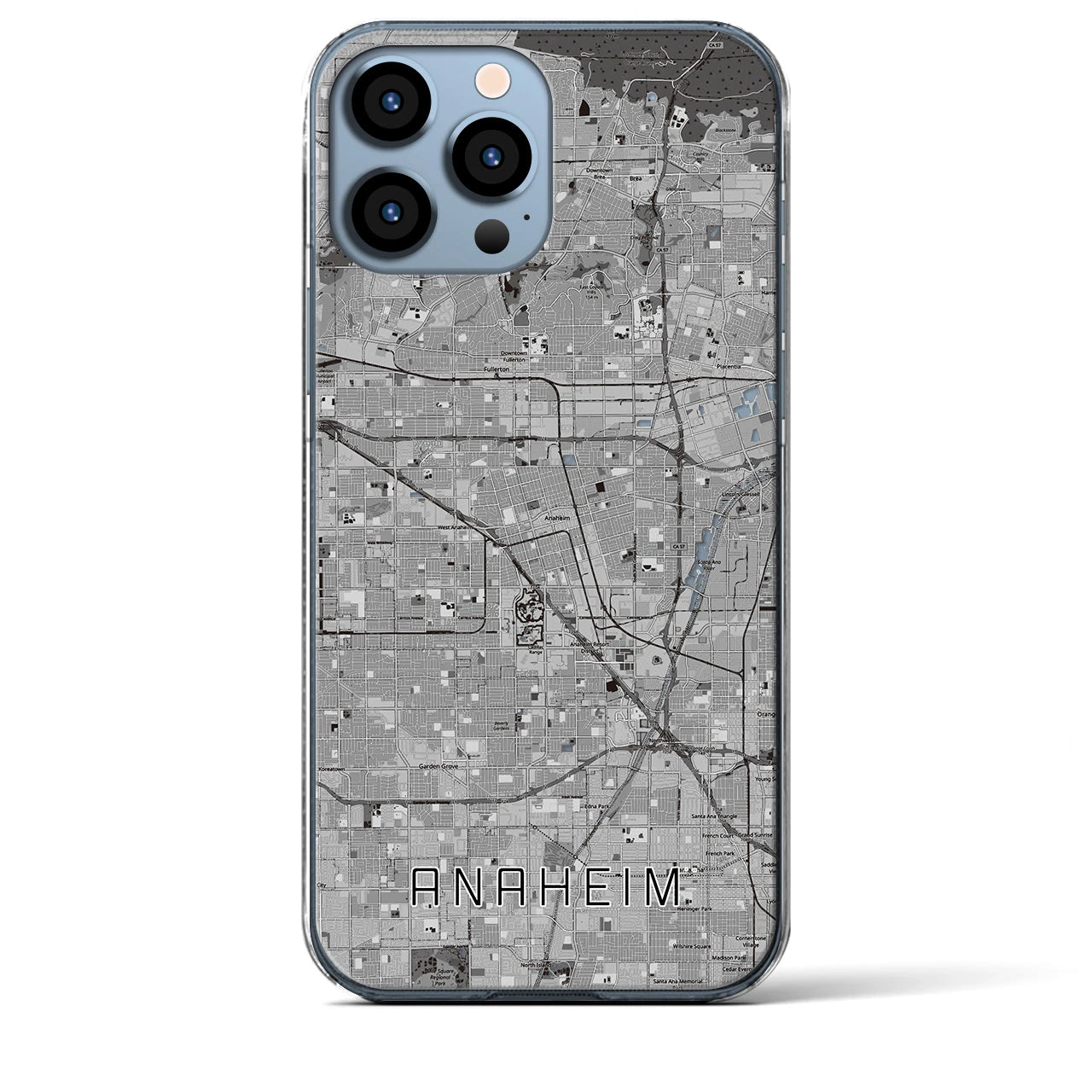 【アナハイム(アメリカ)】地図柄iPhoneケース(クリアタイプ)