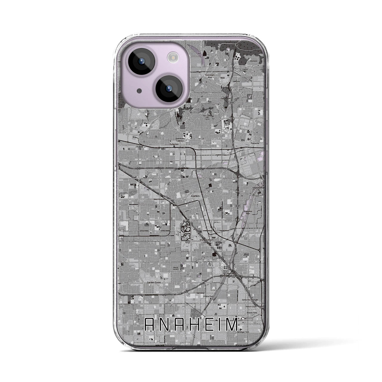 【アナハイム(アメリカ)】地図柄iPhoneケース(クリアタイプ)