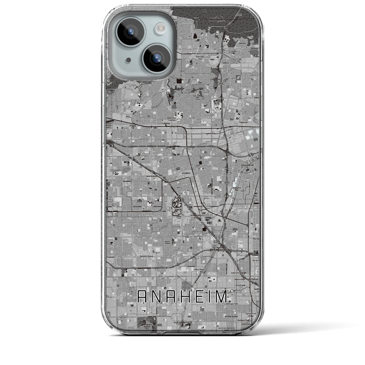 【アナハイム(アメリカ)】地図柄iPhoneケース(クリアタイプ)