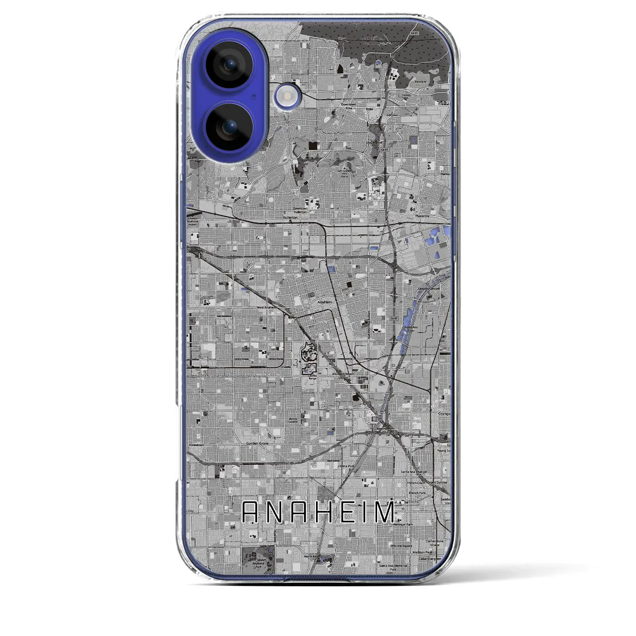 【アナハイム(アメリカ)】地図柄iPhoneケース(クリアタイプ)