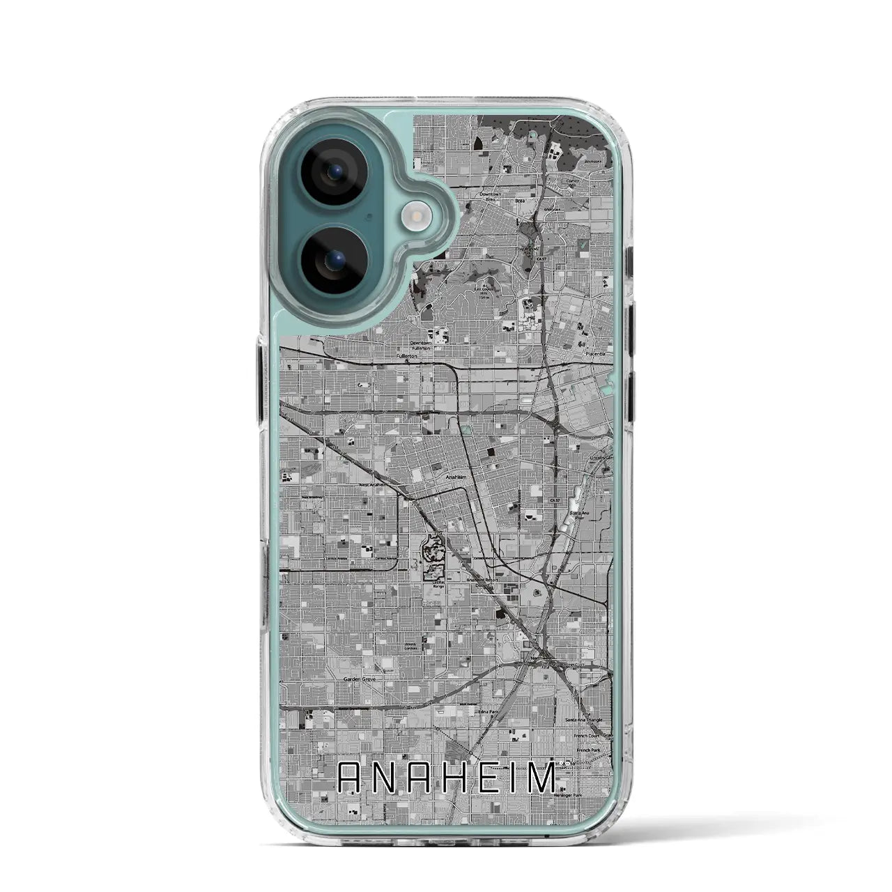 【アナハイム(アメリカ)】地図柄iPhoneケース(MagSafeタイプ)モノトーン・iPhone 16 Pro 用