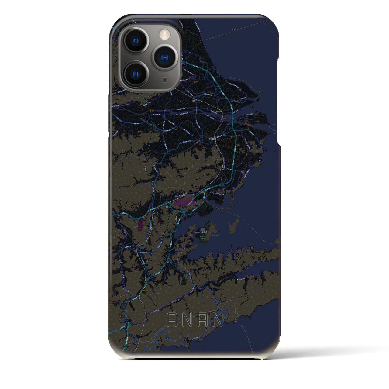 【阿南(徳島県)】地図柄iPhoneケース(バックカバータイプ)