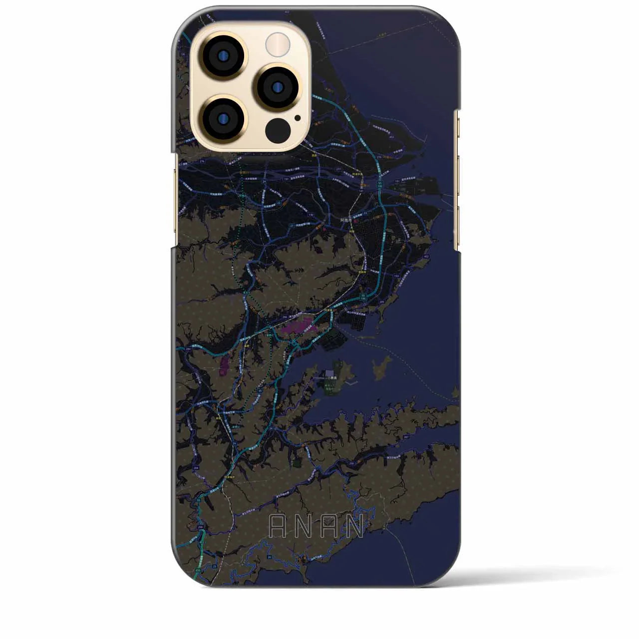 【阿南(徳島県)】地図柄iPhoneケース(バックカバータイプ)