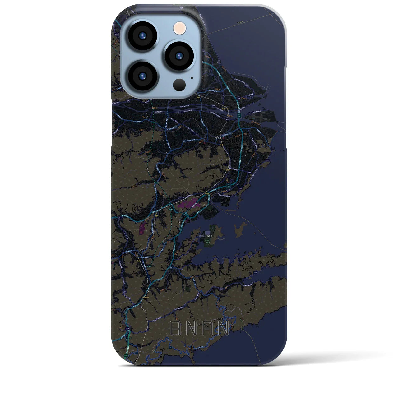 【阿南(徳島県)】地図柄iPhoneケース(バックカバータイプ)