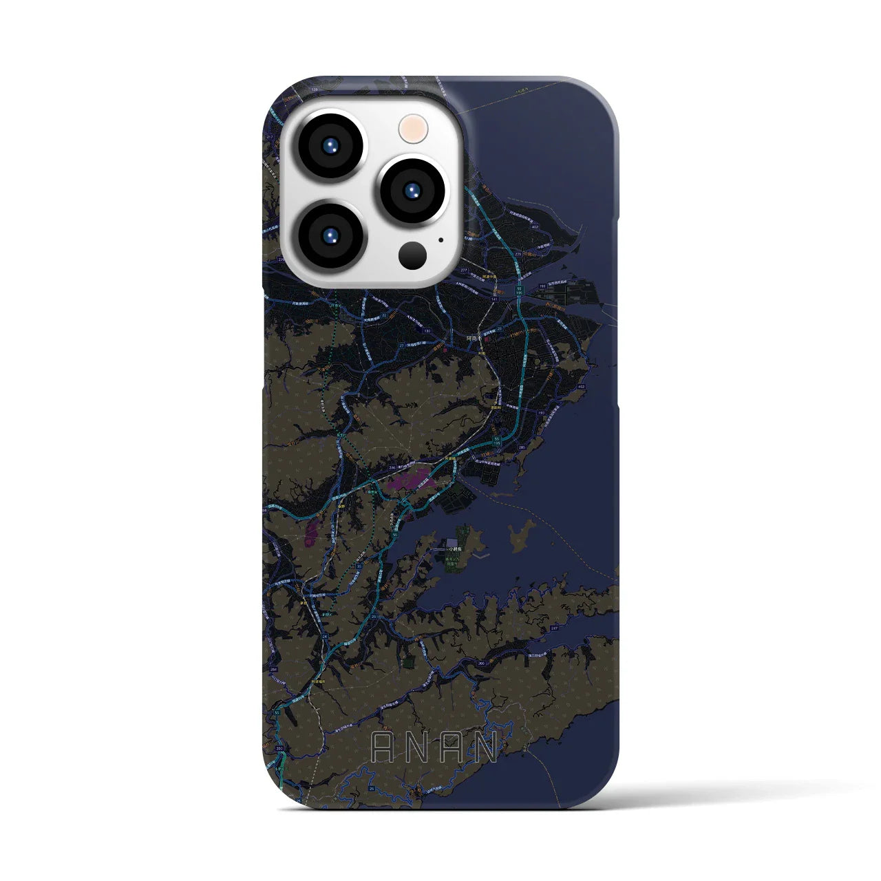 【阿南(徳島県)】地図柄iPhoneケース(バックカバータイプ)
