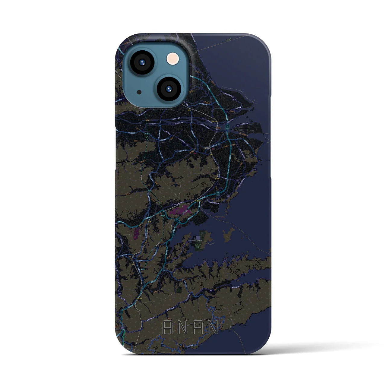 【阿南(徳島県)】地図柄iPhoneケース(バックカバータイプ)