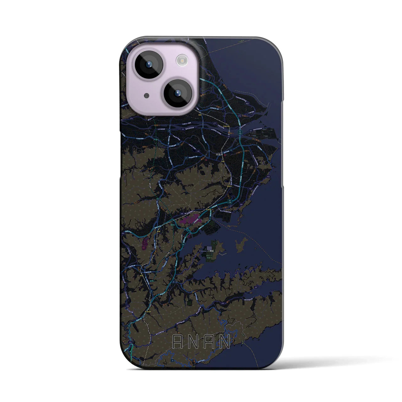 【阿南(徳島県)】地図柄iPhoneケース(バックカバータイプ)