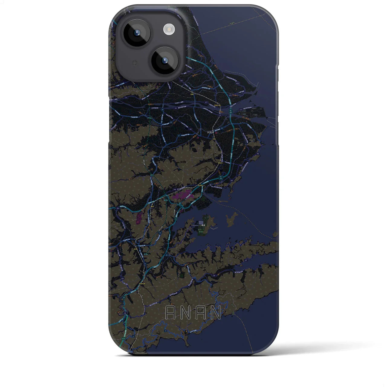 【阿南(徳島県)】地図柄iPhoneケース(バックカバータイプ)