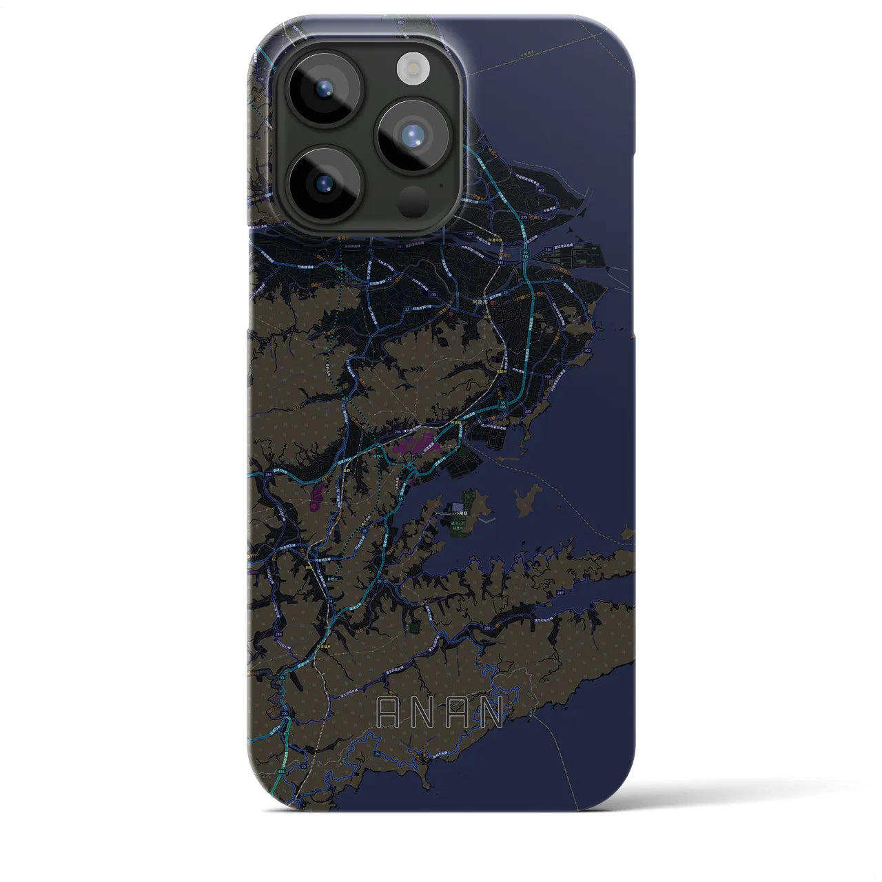 【阿南(徳島県)】地図柄iPhoneケース(バックカバータイプ)