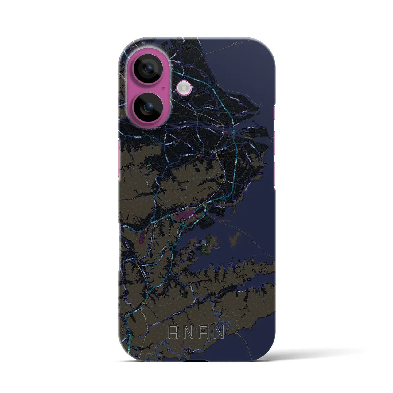 【阿南(徳島県)】地図柄iPhoneケース(バックカバータイプ)