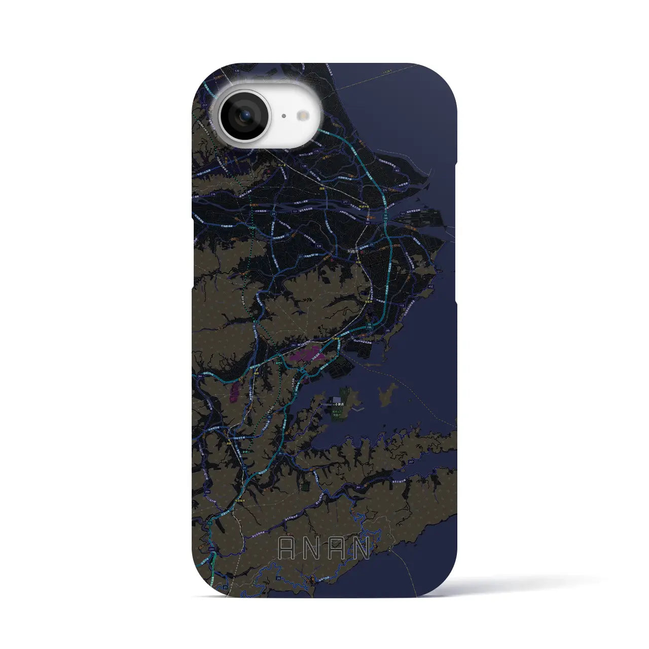 【阿南(徳島県)】地図柄iPhoneケース(バックカバータイプ)