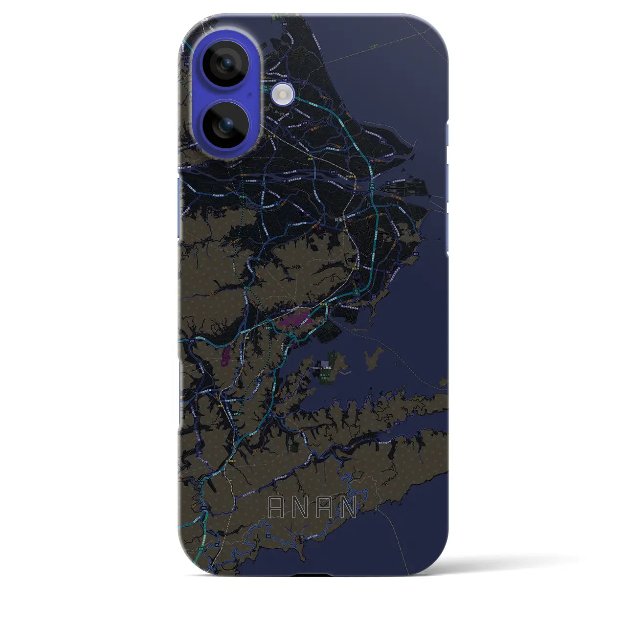 【阿南(徳島県)】地図柄iPhoneケース(バックカバータイプ)