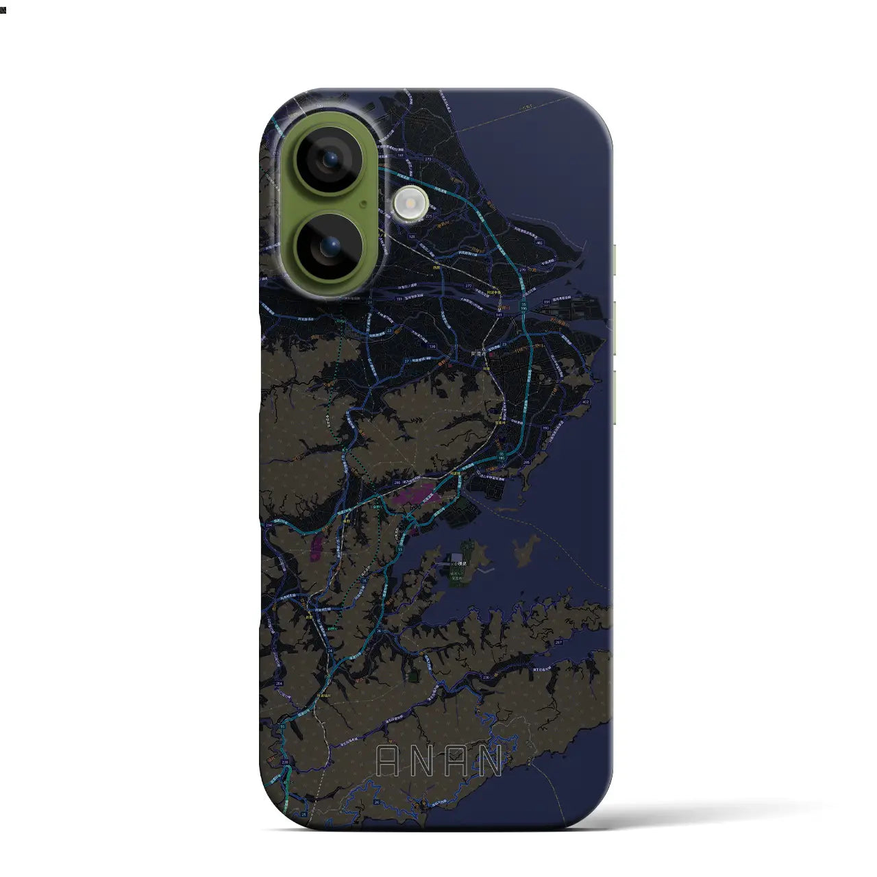 【阿南(徳島県)】地図柄iPhoneケース(バックカバータイプ)