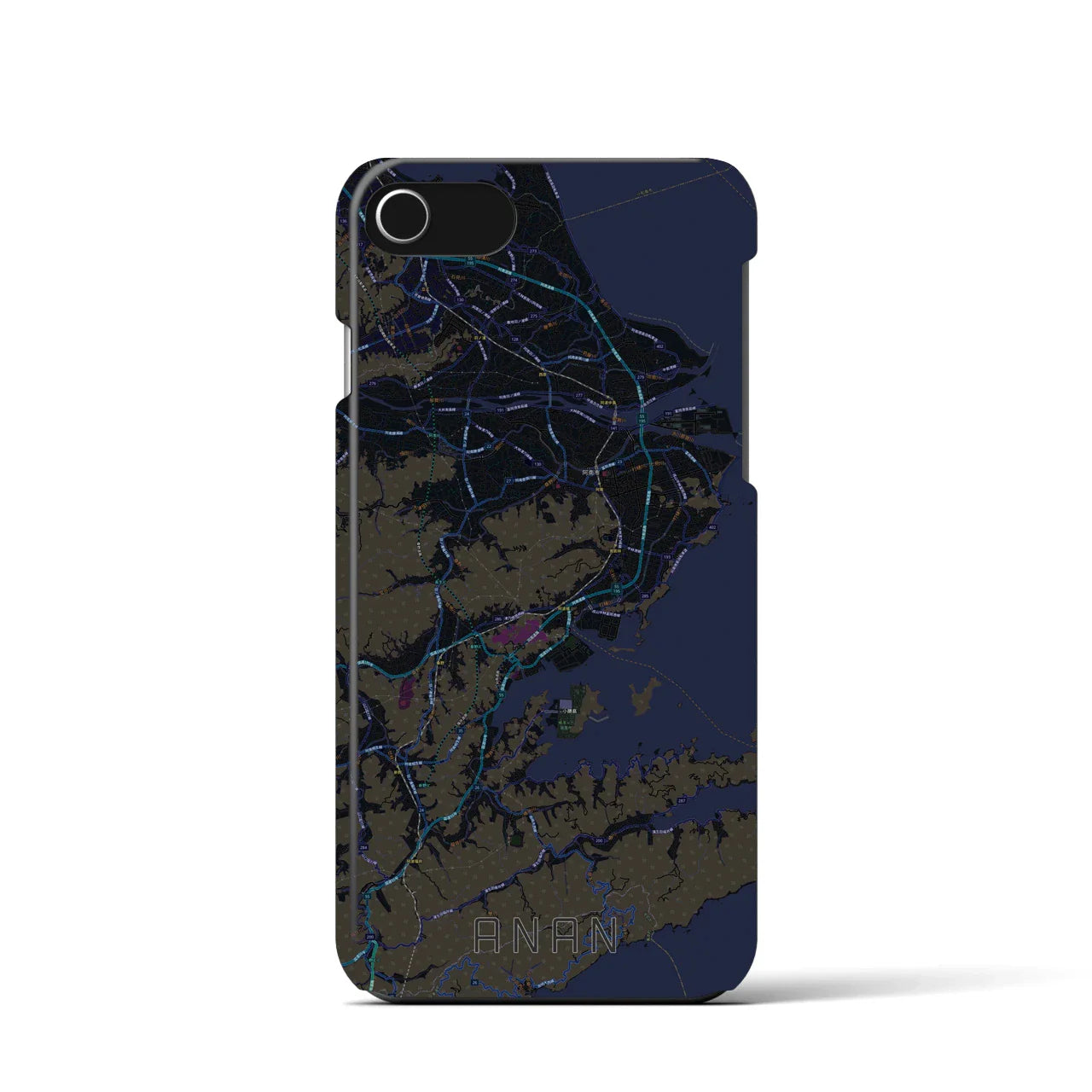 【阿南(徳島県)】地図柄iPhoneケース(バックカバータイプ)