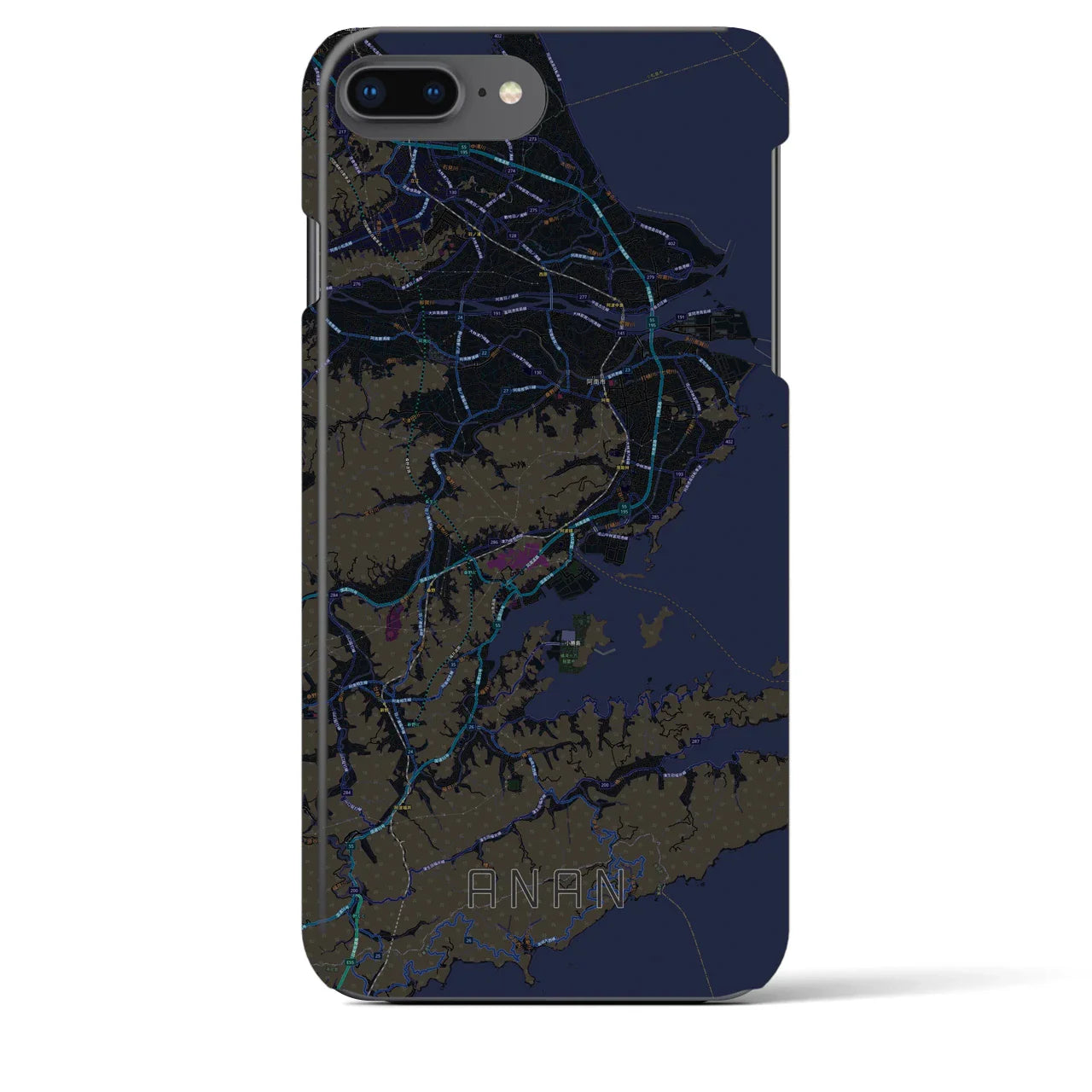 【阿南(徳島県)】地図柄iPhoneケース(バックカバータイプ)