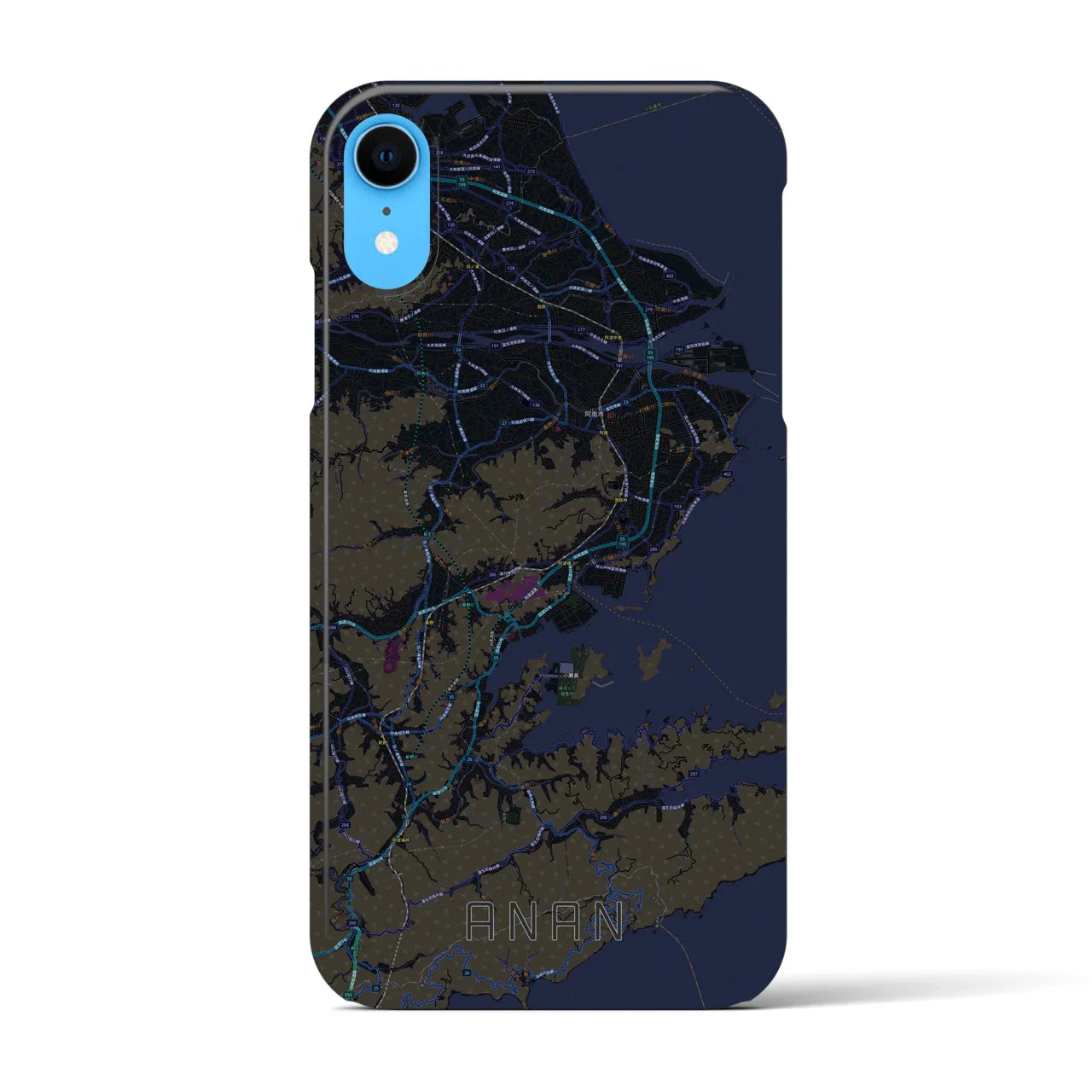 【阿南(徳島県)】地図柄iPhoneケース(バックカバータイプ)