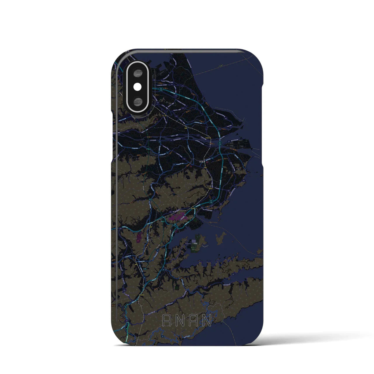 【阿南(徳島県)】地図柄iPhoneケース(バックカバータイプ)