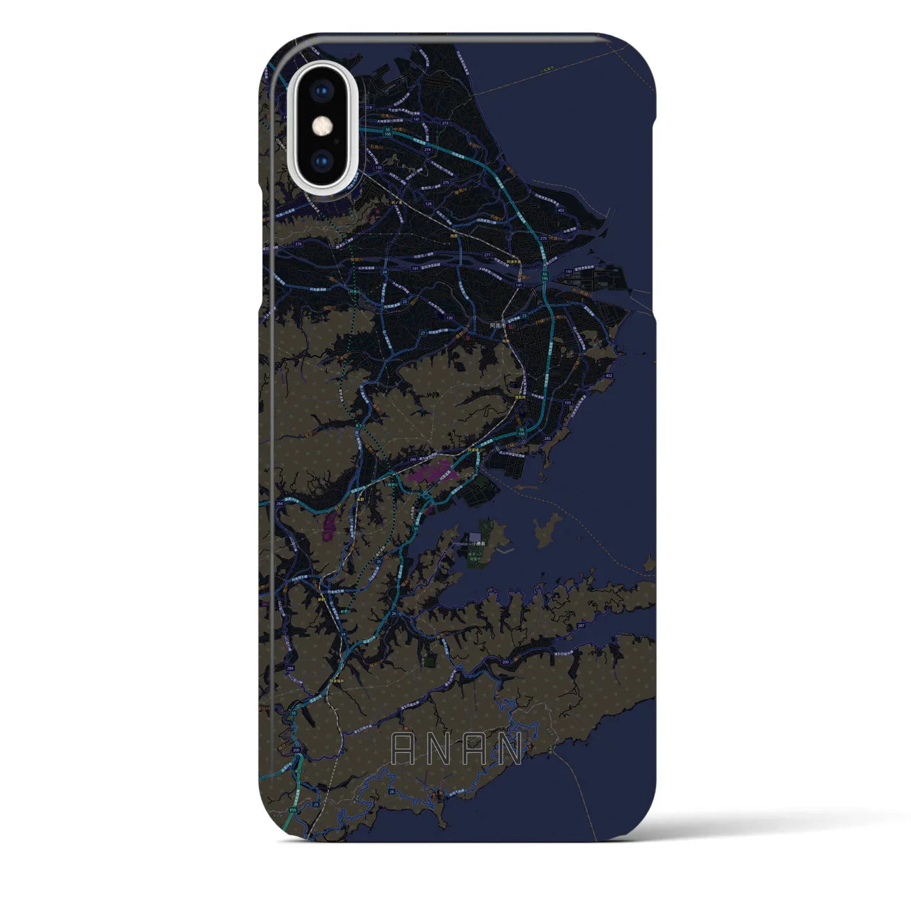 【阿南(徳島県)】地図柄iPhoneケース(バックカバータイプ)