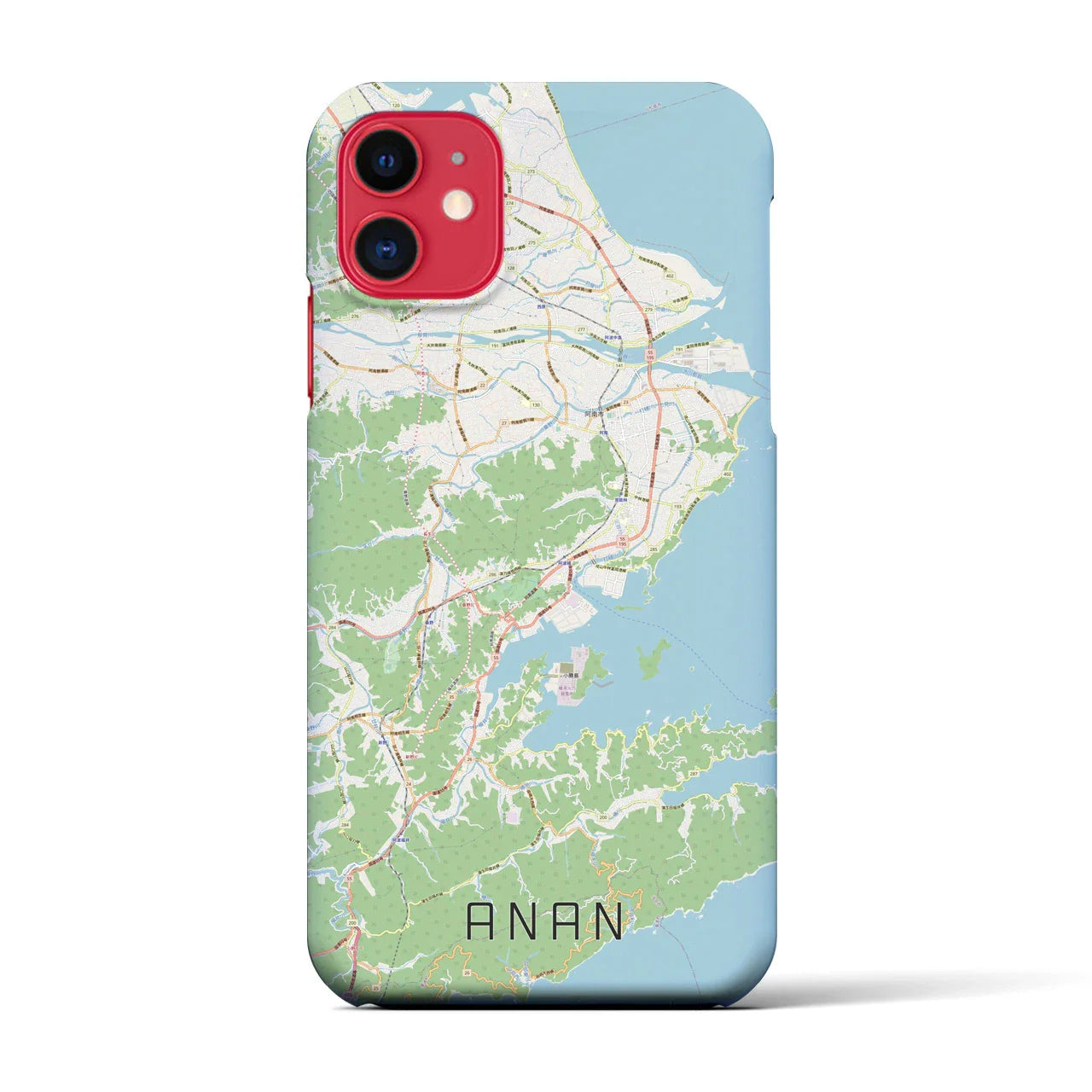 【阿南(徳島県)】地図柄iPhoneケース(バックカバータイプ)